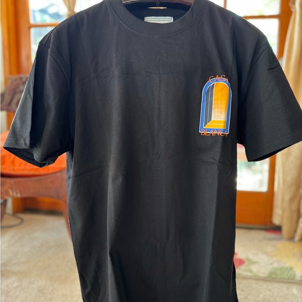 Casablanca Tennis Club L’arche De Nuit Black T Shirt Size Large - Picture 2 of 4